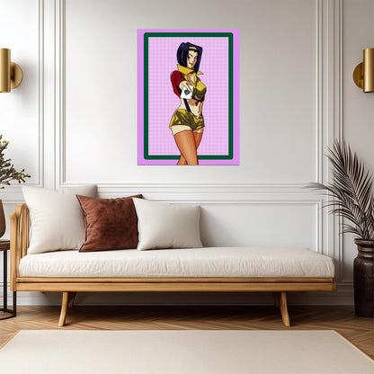 Cowboy Bebop Poster | Faye Valentine with a Playing Card - Anime Poster