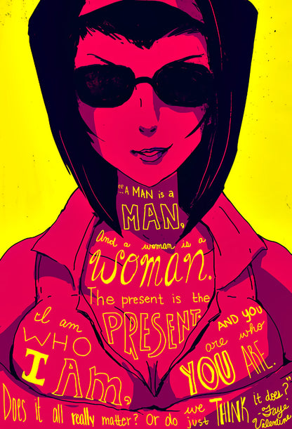 Cowboy Bebop Poster | Faye Valentine in Sunglasses | Pop Art Quote Print - Anime Poster