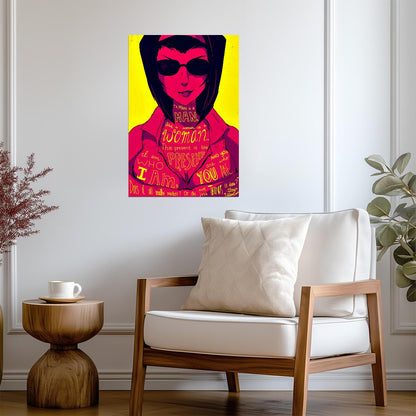 Cowboy Bebop Poster | Faye Valentine in Sunglasses | Pop Art Quote Print - Anime Poster
