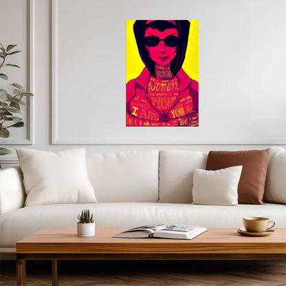 Cowboy Bebop Poster | Faye Valentine in Sunglasses | Pop Art Quote Print - Anime Poster
