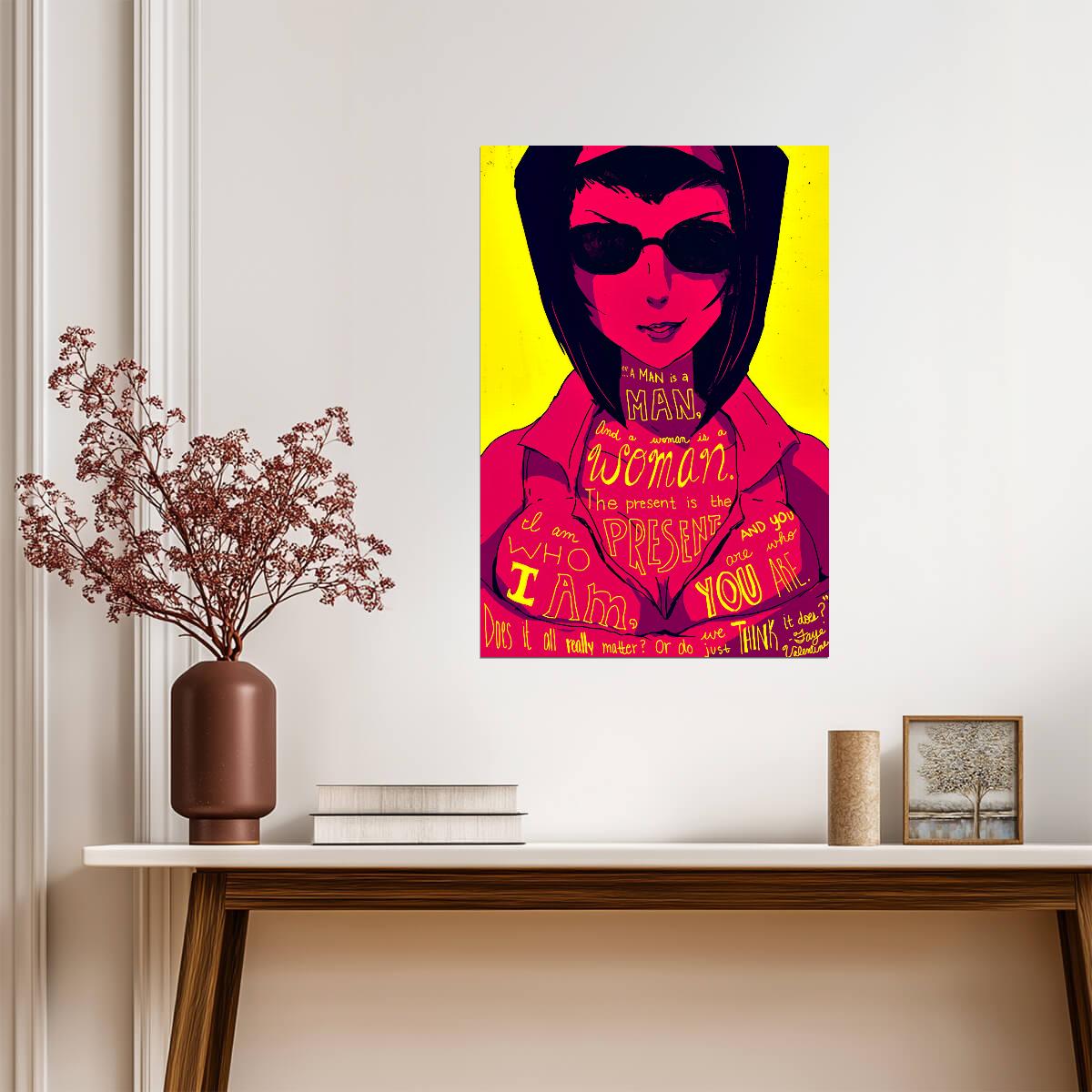Cowboy Bebop Poster | Faye Valentine in Sunglasses | Pop Art Quote Print - Anime Poster