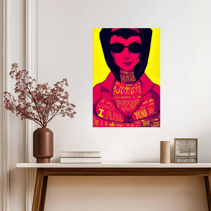 Cowboy Bebop Poster | Faye Valentine in Sunglasses | Pop Art Quote Print - Anime Poster