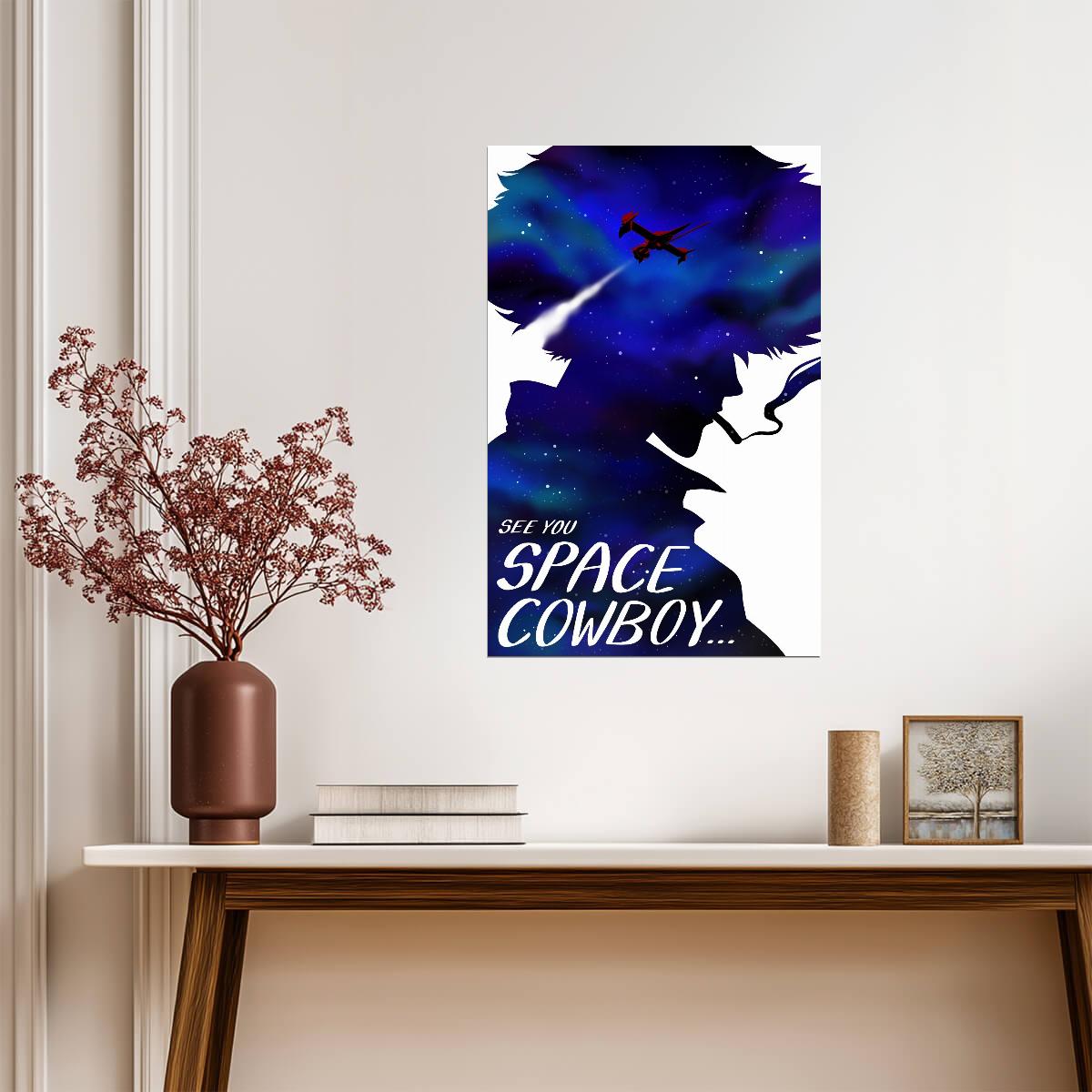 Cowboy Bebop Poster | Spike's Galaxy Portrait and Swordfish II | See You Space Cowboy - Anime Poster