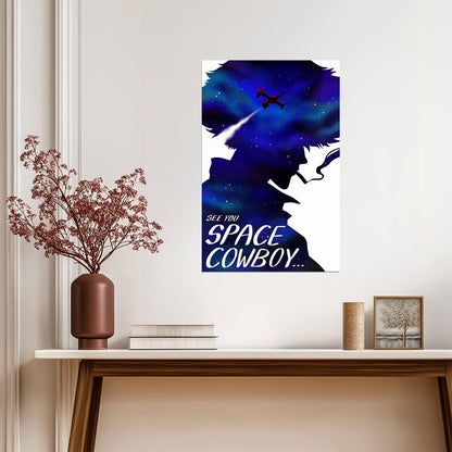 Cowboy Bebop Poster | Spike's Galaxy Portrait and Swordfish II | See You Space Cowboy - Anime Poster