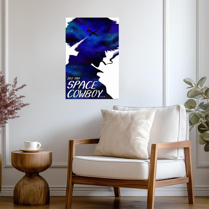 Cowboy Bebop Poster | Spike's Galaxy Portrait and Swordfish II | See You Space Cowboy - Anime Poster