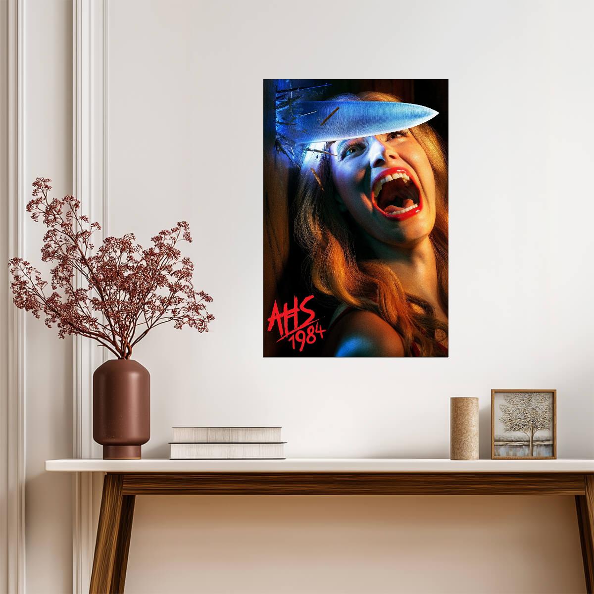 American Horror Story 1984 Poster | Knife and Screaming Woman - Movies & TV Poster