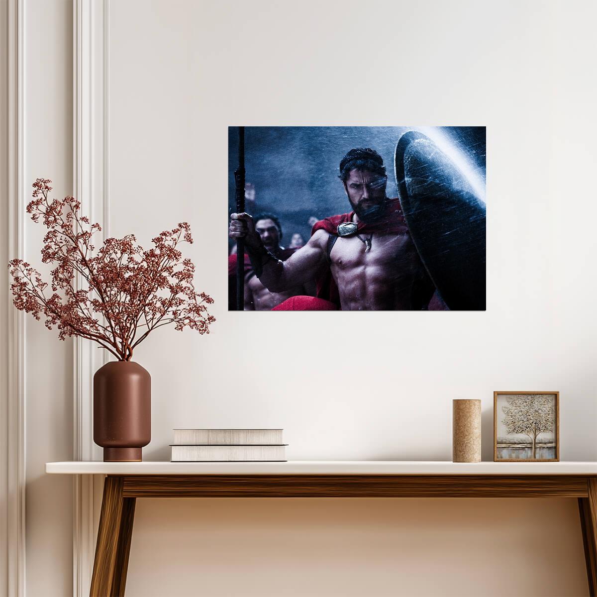 300 Leonidas Poster | Gerard Butler with Spear and Shield - Movies & TV Poster