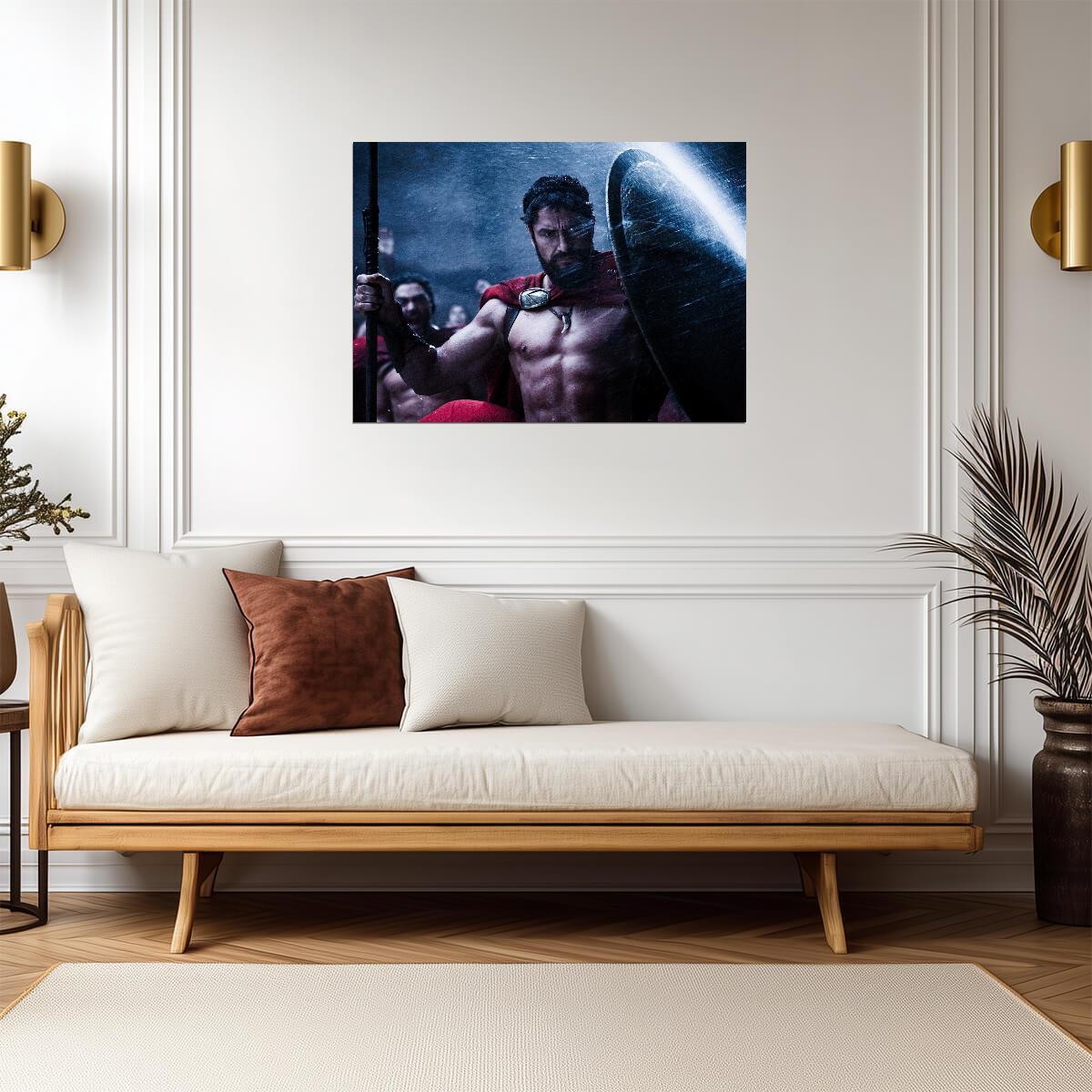 300 Leonidas Poster | Gerard Butler with Spear and Shield - Movies & TV Poster