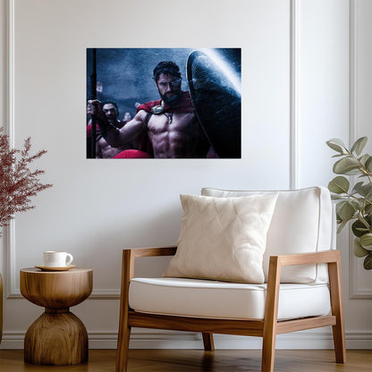 300 Leonidas Poster | Gerard Butler with Spear and Shield - Movies & TV Poster