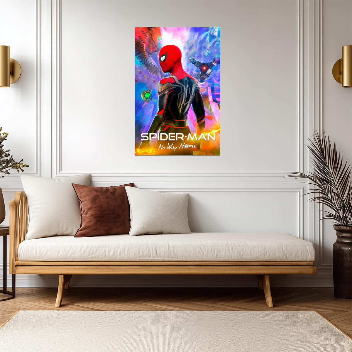 Spider-Man No Way Home Movie Poster | Spider-Man Illustrated Portrait - Movies & TV Poster