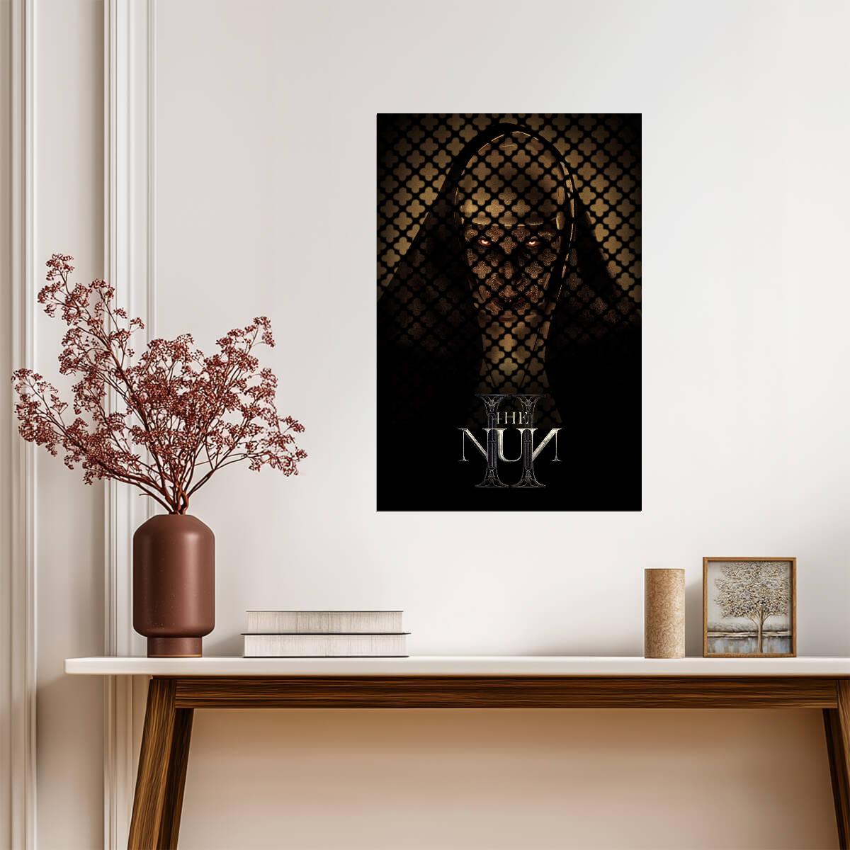 The Nun II Movie Poster | Valak Behind the Confessional Lattice - Movies & TV Poster