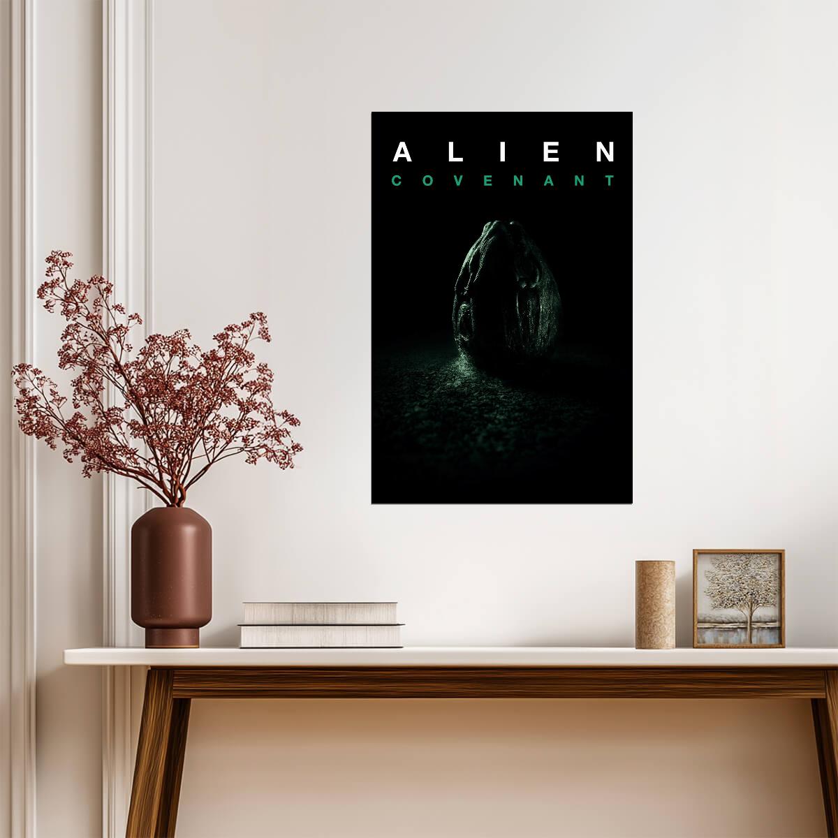 Alien Covenant Horror Movie Poster | Green Alien Egg | Minimalist Composition - Movies & TV Poster