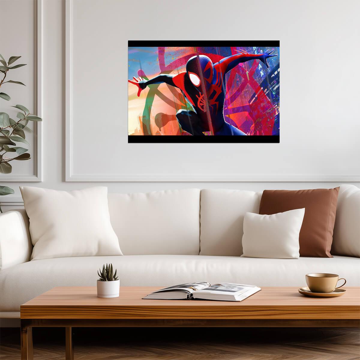 Spider-Man Across the Spider-Verse Movie Poster | Miles Morales City Illustration - Movies & TV Poster