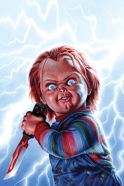 Child's Play 1988 Movie Poster | Chucky and Lightning Illustration - Movies & TV Poster