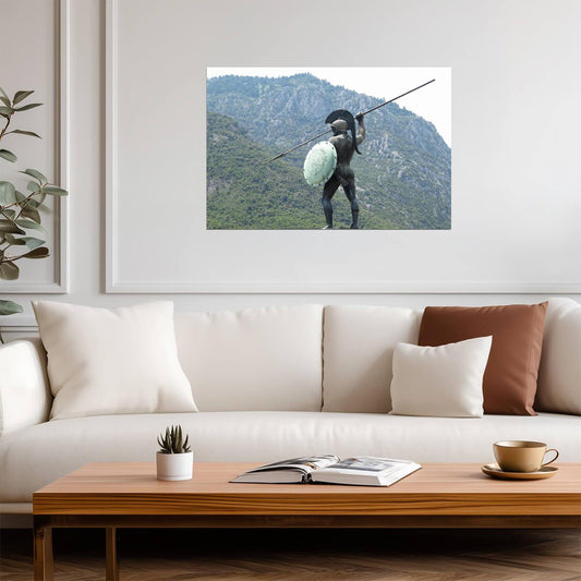 Leonidas Statue Poster | Thermopylae Greece Monument Photography - Photography Poster