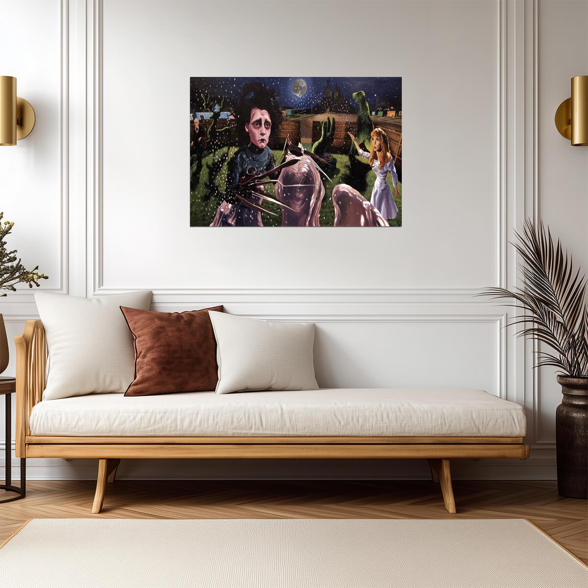 Edward Scissorhands Movie Poster | Edward and Kim in a Moonlit Garden - Movies & TV Poster