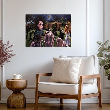 Edward Scissorhands Movie Poster | Edward and Kim in a Moonlit Garden - Movies & TV Poster