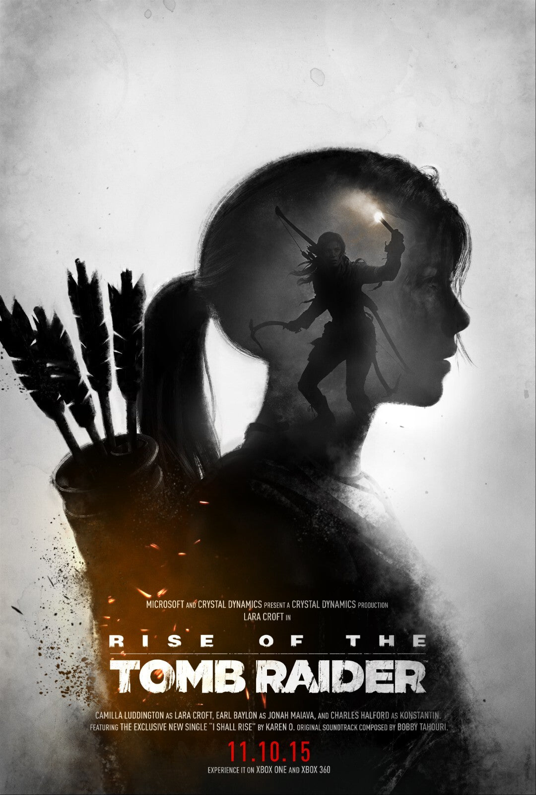 Rise of the Tomb Raider Poster | Lara Croft's Silhouette | Double Exposure Illustration - Video Games Poster