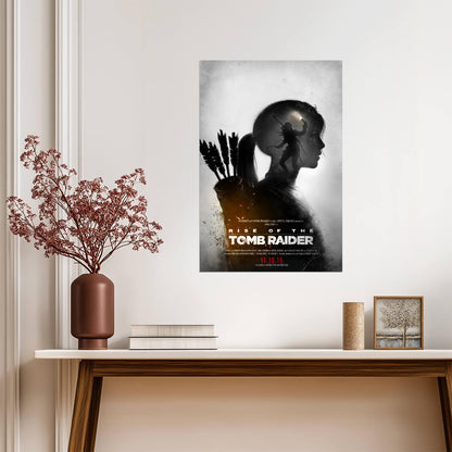 Rise of the Tomb Raider Poster | Lara Croft's Silhouette | Double Exposure Illustration - Video Games Poster