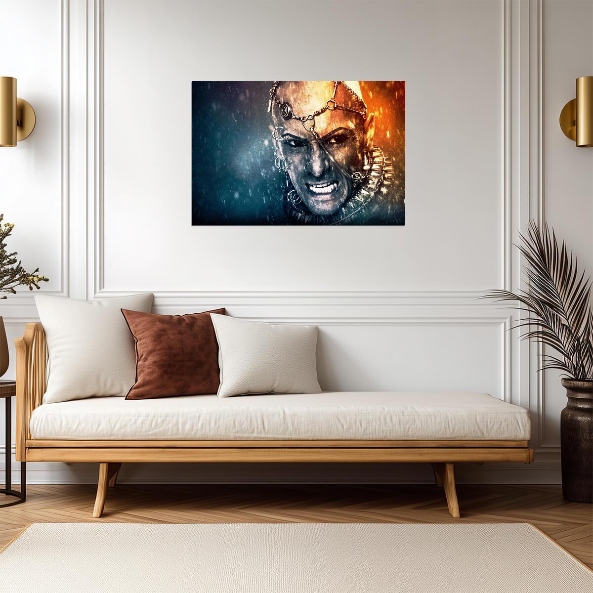 300: Rise of an Empire Poster | Xerxes Fire and Water Portrait - Movies & TV Poster