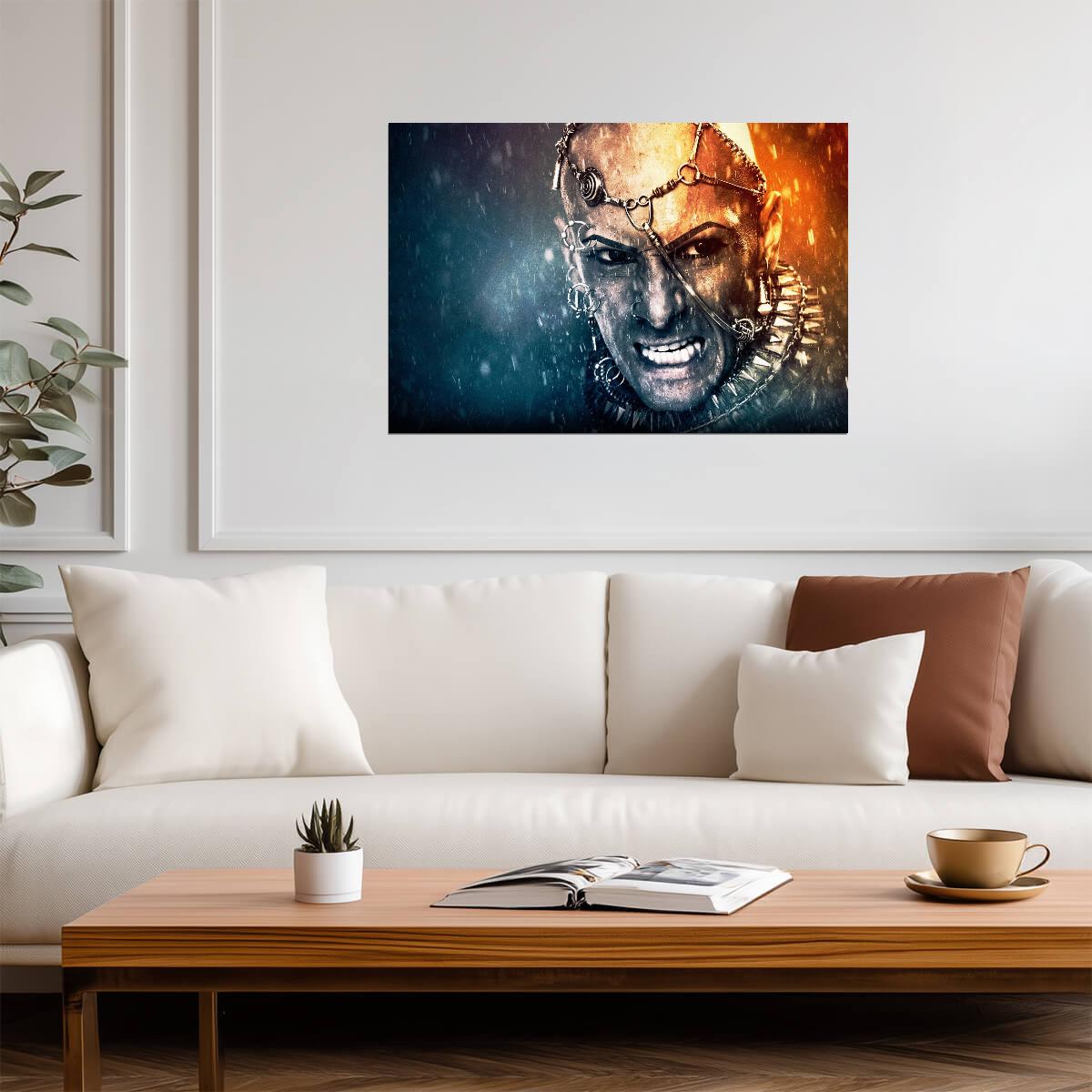 300: Rise of an Empire Poster | Xerxes Fire and Water Portrait - Movies & TV Poster