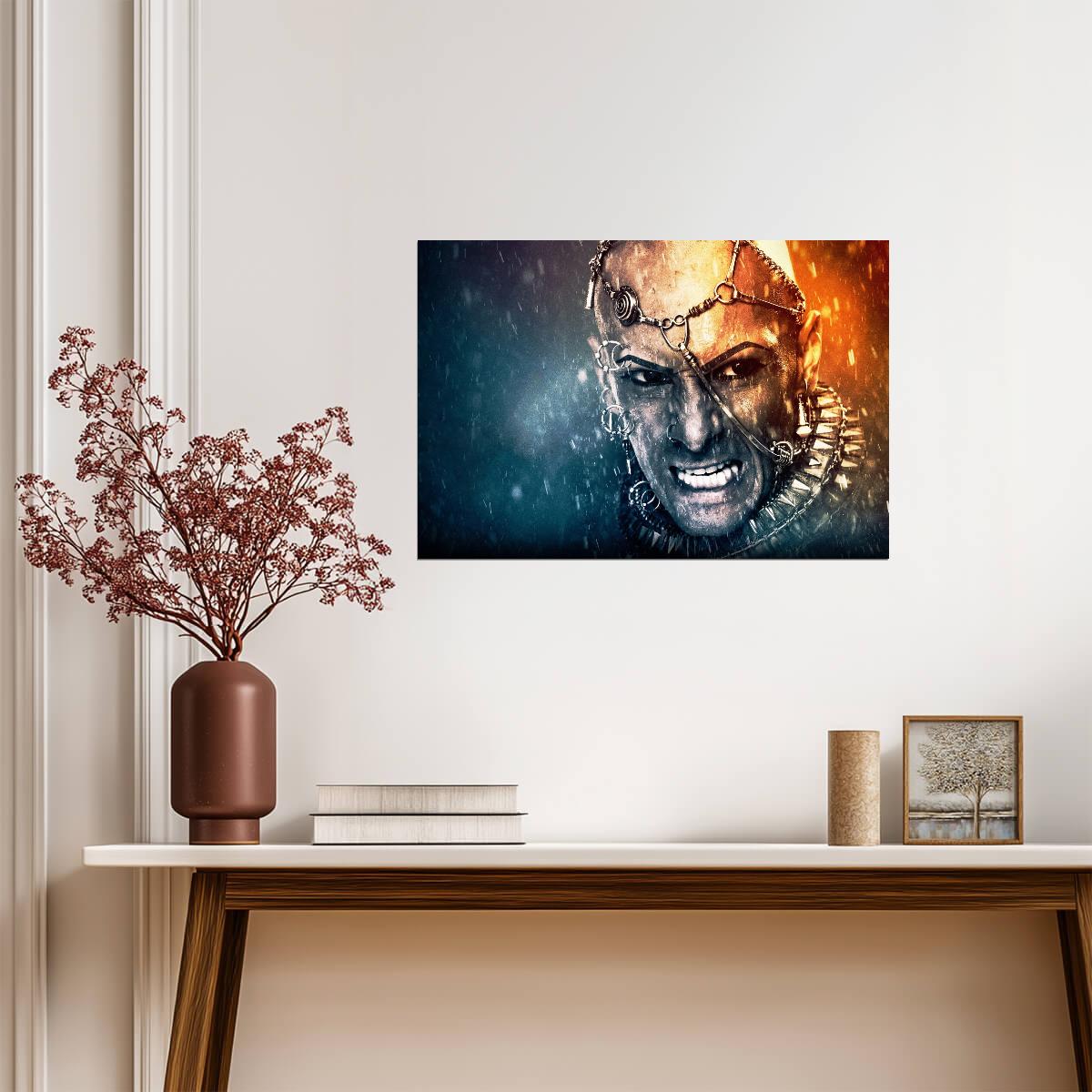 300: Rise of an Empire Poster | Xerxes Fire and Water Portrait - Movies & TV Poster