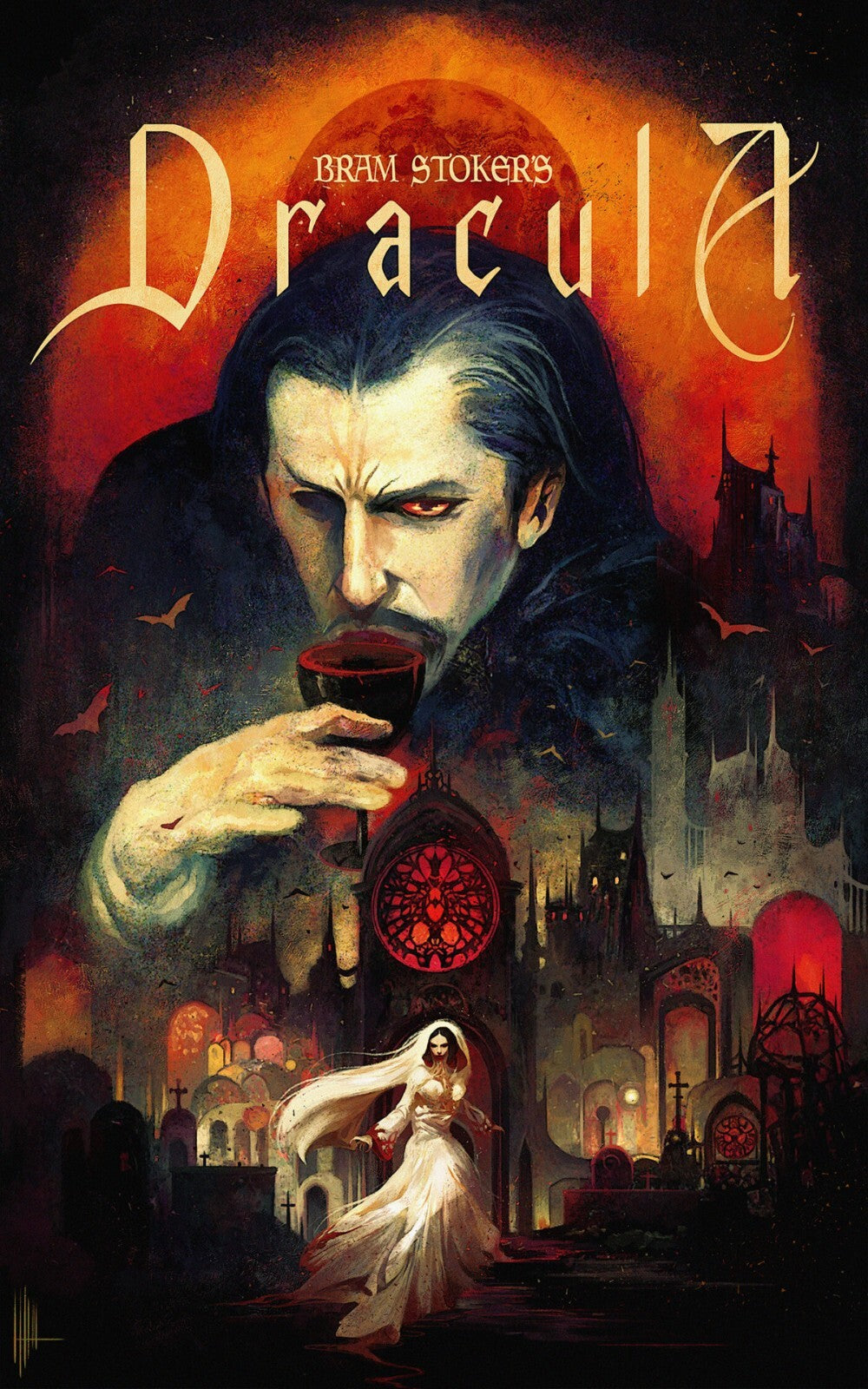 Bram Stoker's Dracula 1992 Movie Poster | Dracula with a Wine Glass - Movies & TV Poster