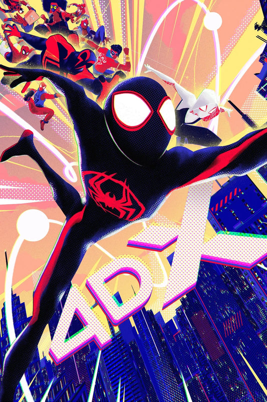 Spider-Man Across the Spider-Verse Movie Poster | Miles and Gwen 4DX Illustration - Movies & TV Poster