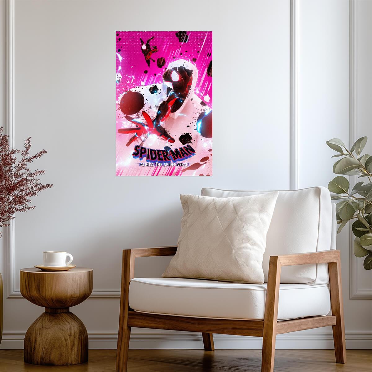 Spider-Man Across the Spider-Verse Movie Poster | Miles and the Spot on Pink - Movies & TV Poster