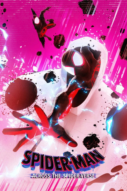Spider-Man Across the Spider-Verse Movie Poster | Miles and the Spot on Pink - Movies & TV Poster
