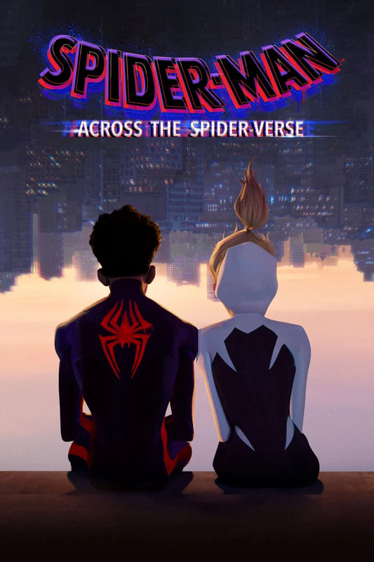 Spider-Man Across the Spider-Verse Movie Poster | Miles and Gwen Sitting above the City - Movies & TV Poster