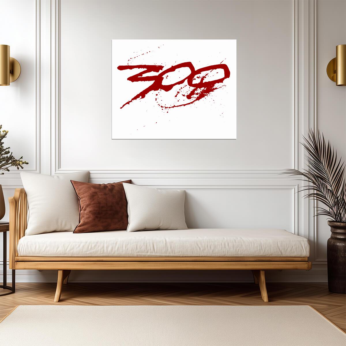 300 Logo Poster | Red Blood Splatter Movie Graphic Print - Movies & TV Poster