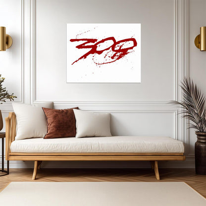 300 Logo Poster | Red Blood Splatter Movie Graphic Print - Movies & TV Poster