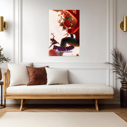 Spider-Man Across the Spider-Verse Movie Poster | Miles Fleeing the Spider Society - Movies & TV Poster