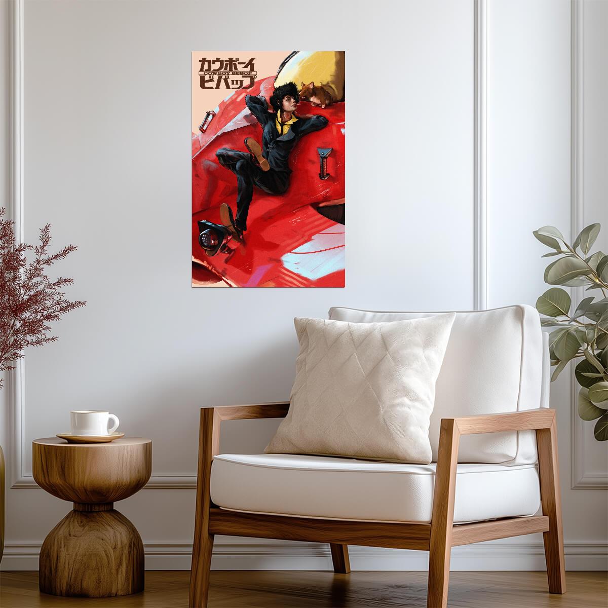 Cowboy Bebop Poster | Spike Spiegel Beside the Red Swordfish II - Anime Poster