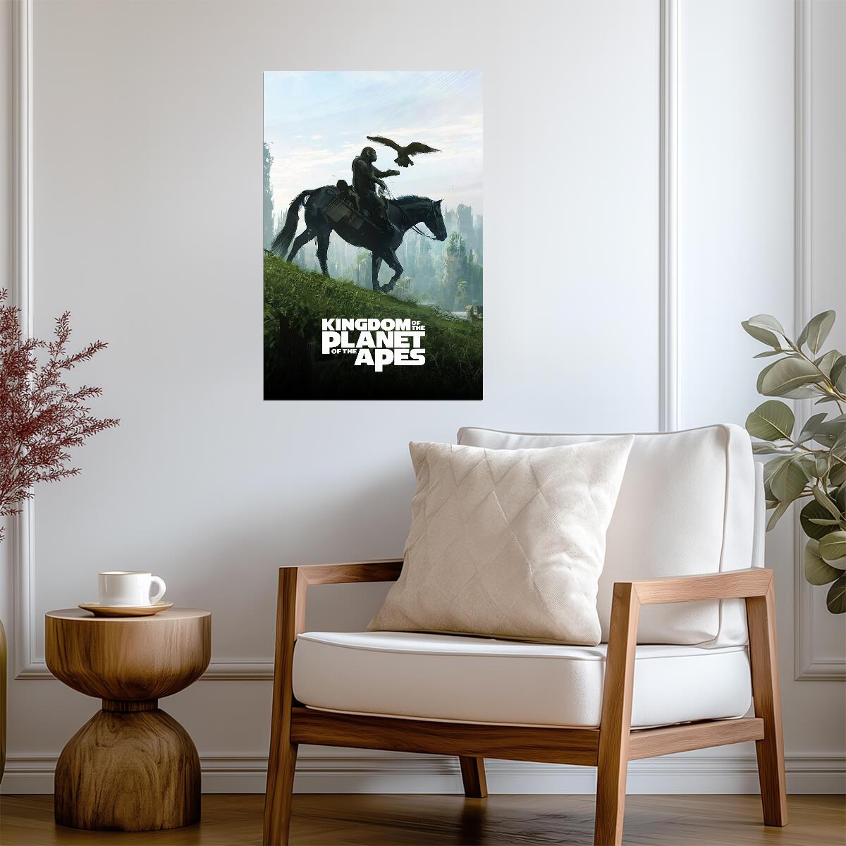 Kingdom of the Planet of the Apes Movie Poster | Noa and Eagle Crossing Green Ruins - Movies & TV Poster