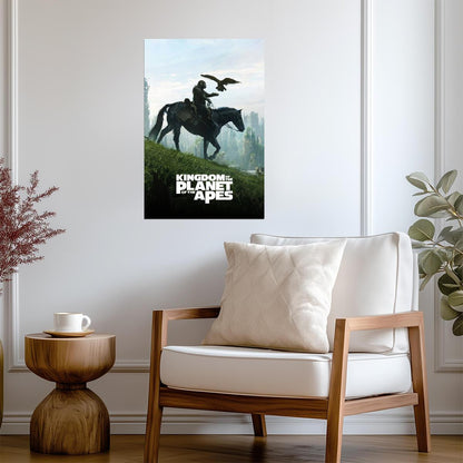 Kingdom of the Planet of the Apes Movie Poster | Noa and Eagle Crossing Green Ruins - Movies & TV Poster