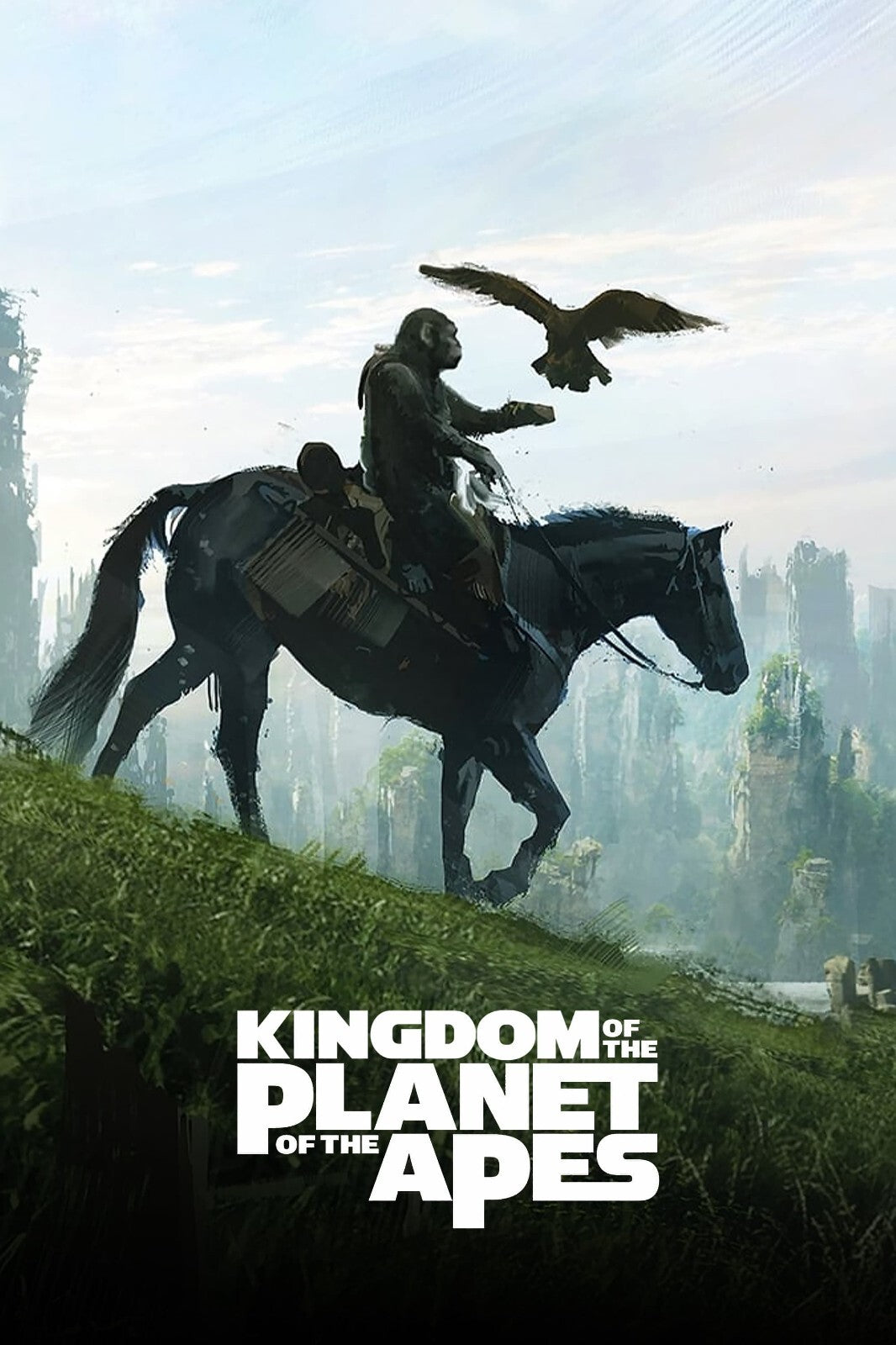 Kingdom of the Planet of the Apes Movie Poster | Noa and Eagle Crossing Green Ruins - Movies & TV Poster