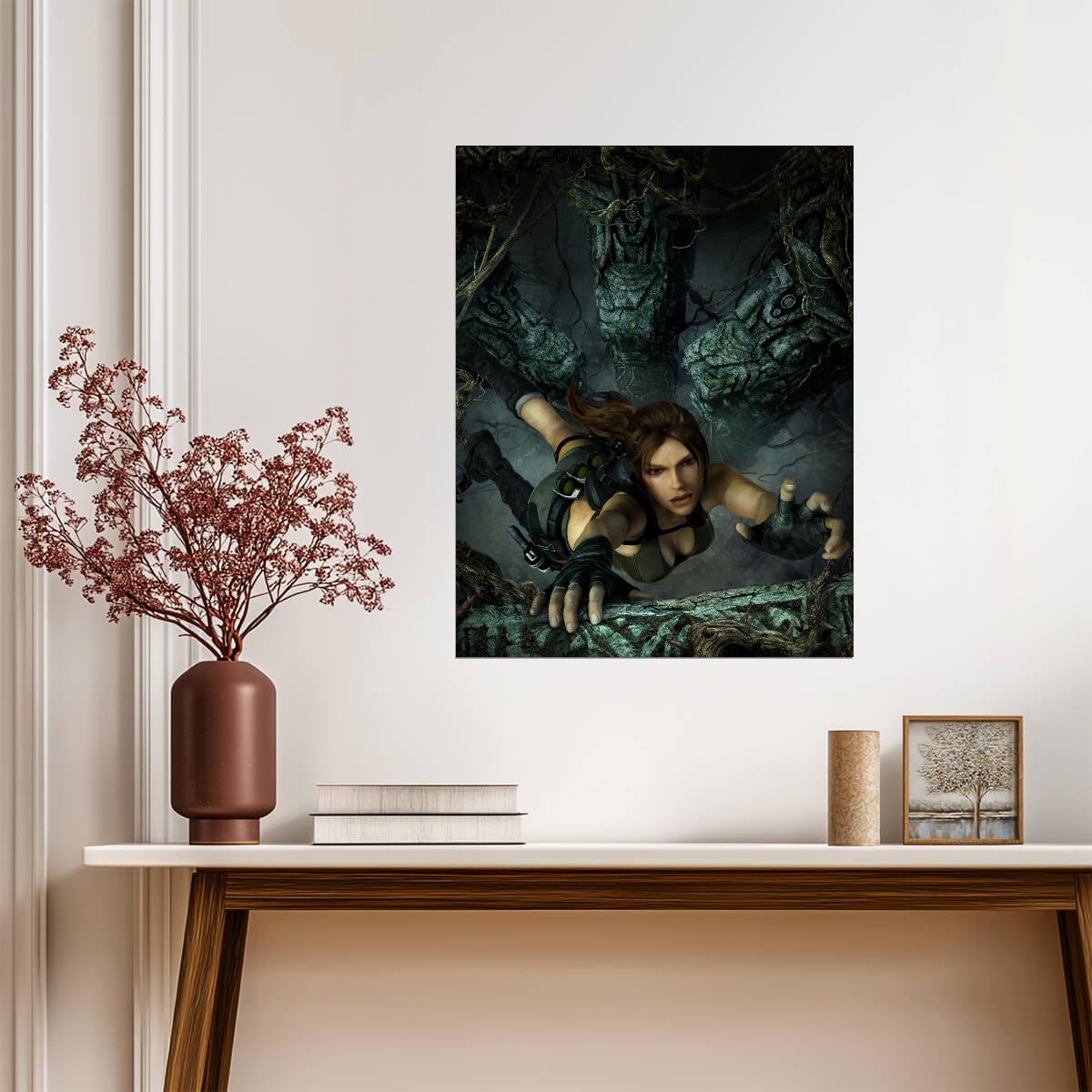 Tomb Raider: Underworld Poster | Lara Croft Climbing an Ancient Temple - Video Games Poster