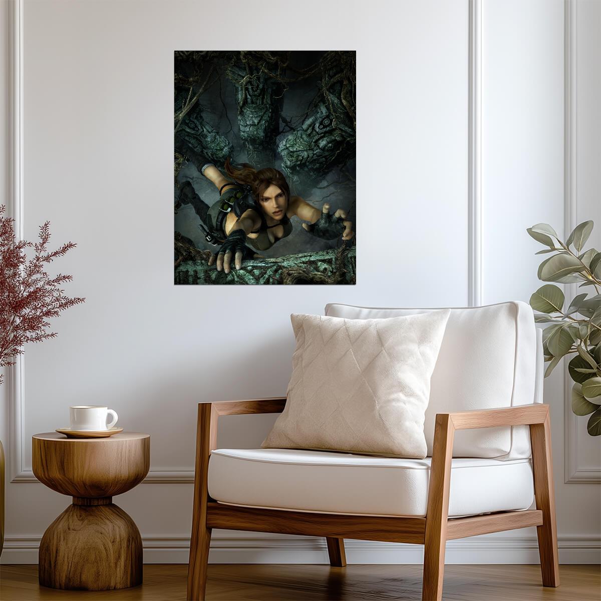 Tomb Raider: Underworld Poster | Lara Croft Climbing an Ancient Temple - Video Games Poster