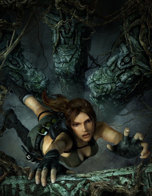 Tomb Raider: Underworld Poster | Lara Croft Climbing an Ancient Temple - Video Games Poster