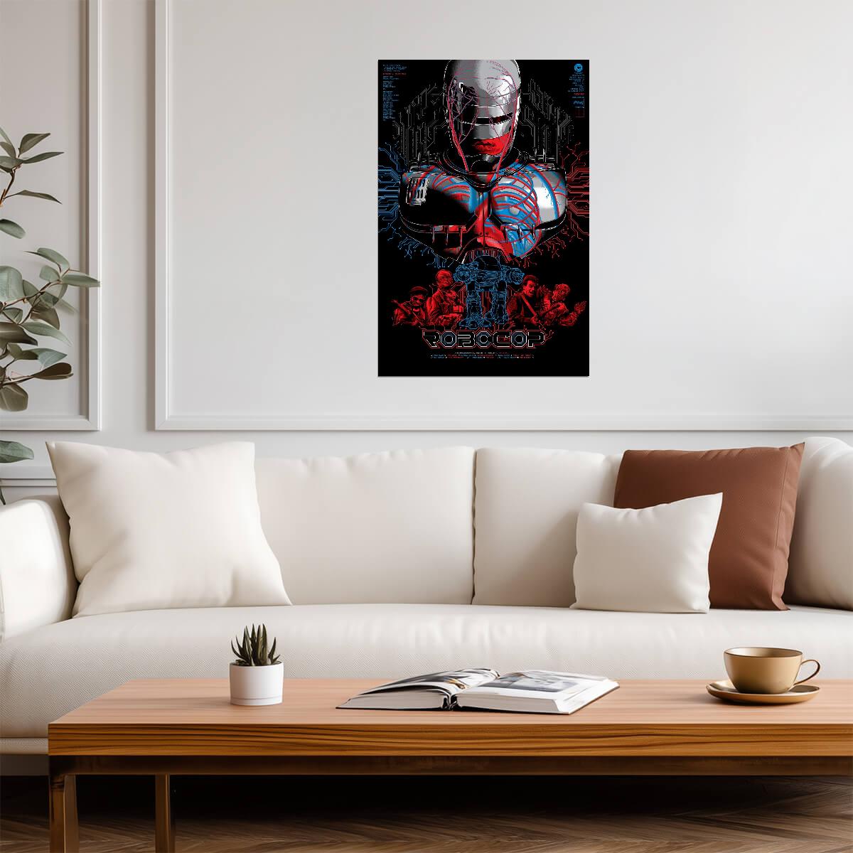 RoboCop 1987 Movie Poster | Red Circuit Graphic Portrait - Movies & TV Poster