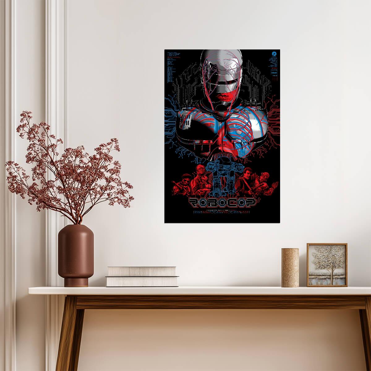 RoboCop 1987 Movie Poster | Red Circuit Graphic Portrait - Movies & TV Poster