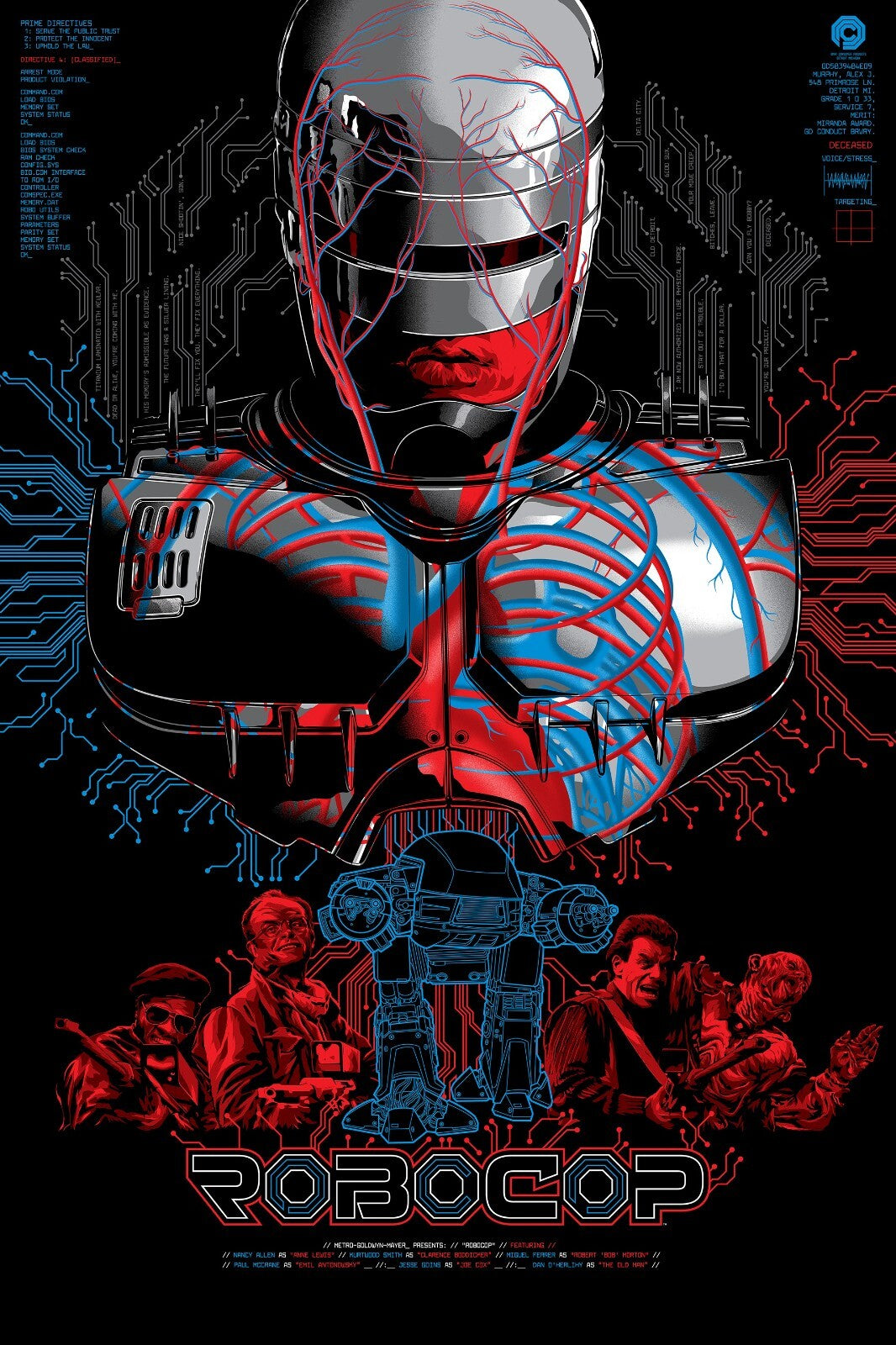 RoboCop 1987 Movie Poster | Red Circuit Graphic Portrait - Movies & TV Poster