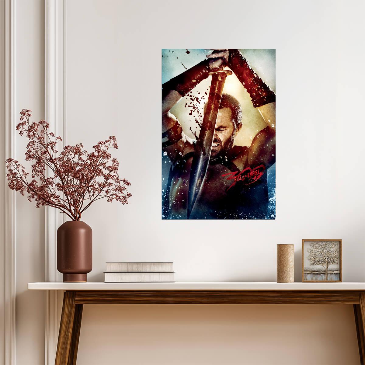 300: Rise of an Empire Poster | Themistocles with Raised Swords - Movies & TV Poster