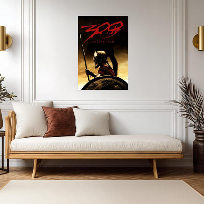 300 Spartan Poster | Helmet and Shield Sepia Portrait Print - Movies & TV Poster