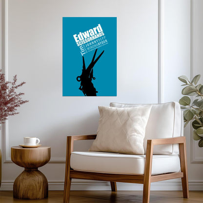 Edward Scissorhands Movie Poster | Scissor Hand Silhouette - Movies & TV Poster