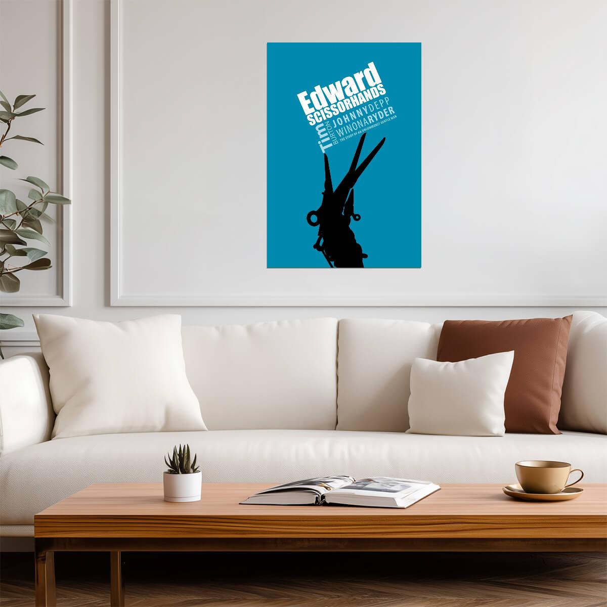 Edward Scissorhands Movie Poster | Scissor Hand Silhouette - Movies & TV Poster