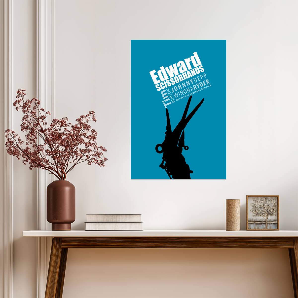 Edward Scissorhands Movie Poster | Scissor Hand Silhouette - Movies & TV Poster