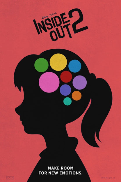 Inside Out 2 Movie Poster | Riley Silhouette with Colorful Memories - Movies & TV Poster